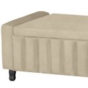 Ver imagem 2 de Calçadeira Baú Casal King Size Estofada Alicia Veludo Bege