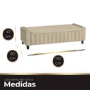 Ver imagem 5 de Calçadeira Baú Casal King Size Estofada Alicia Veludo Bege