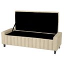 Ver imagem 3 de Calçadeira Baú Casal King Size Estofada Alicia Veludo Bege