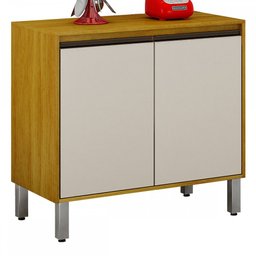 Balcão de Cozinha Eduarda 2 Portas Cinamomo/Off White - Chf Móveis - 1 Balcão de Cozinha Eduarda 2 Portas Cinamomo/Off White - Chf Móveis - 1