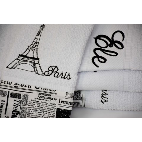Jogo de Banho Noblesse Luxo Bordado 5 Pecas Branco Paris^