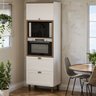 Torre Quente 70cm P/ 2 Fornos Cozinha Modulada Provençal Mdf Cor:branco com Ébano - 1