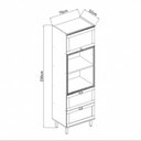 Ver imagem 3 de Torre Quente 70cm P/ 2 Fornos Cozinha Modulada Provençal Mdf Cor:branco com Ébano