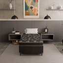 Ver imagem 2 de Cama Box Solteiro Conjugado Ortopédico 88x188cm Cores Suede Preto