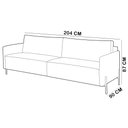 Ver imagem 6 de Sofá 3 Lugares para Sala de Estar Living 204cm Industrial Italy F04 Linho Cinza Claro - Lyam Decor