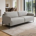 Ver imagem 1 de Sofá 3 Lugares para Sala de Estar Living 204cm Industrial Italy F04 Linho Cinza Claro - Lyam Decor