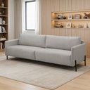 Ver imagem 3 de Sofá 3 Lugares para Sala de Estar Living 204cm Industrial Italy F04 Linho Cinza Claro - Lyam Decor