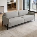 Ver imagem 4 de Sofá 3 Lugares para Sala de Estar Living 204cm Industrial Italy F04 Linho Cinza Claro - Lyam Decor