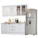 Ver imagem 1 de Cozinha Completa Americana 4 Peças Branco com Tampo - Móveis Henn