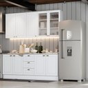 Ver imagem 2 de Cozinha Completa Americana 4 Peças Branco com Tampo - Móveis Henn