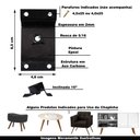 Ver imagem 2 de Kit 6 Chapinhas Chapa Inclinada 15º com Tubo Fixação Pés Palito Rosca 5/16 Preta Gran Belo Produtos 