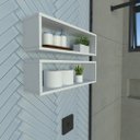 Ver imagem 3 de Par de Nichos Retangular P15cm Minimalista Branco Mdf Organizador Banheiro Lavanderia - Rufatto Deco