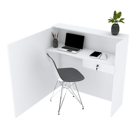 BALCÃO DE ATENDIMENTO 115X115CM 100% MDF M519.B (LOJA, ESCRITÓRIO) MUNDI MOVEIS