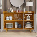 Ver imagem 5 de Buffet Aparador Sala de Estar 135cm Nick Naturalle/off B02 - Mpozenato