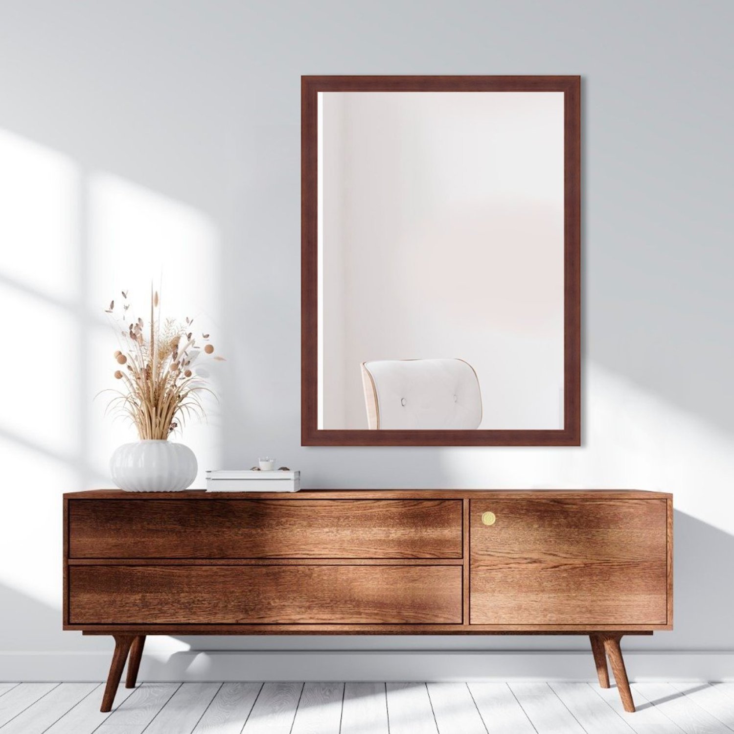 Espelho Retangular com Moldura de Madeira Maciça 70cmx50cm Decore Ponto - 3