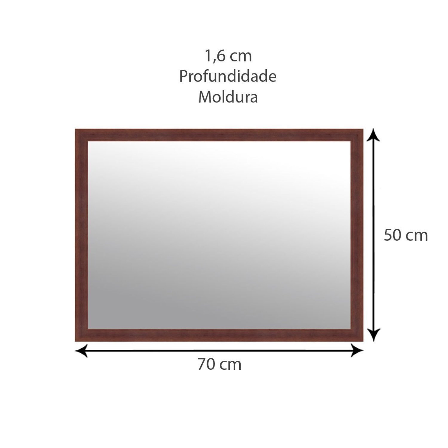 Espelho Retangular com Moldura de Madeira Maciça 70cmx50cm Decore Ponto - 6