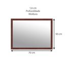 Ver imagem 6 de Espelho Retangular com Moldura de Madeira Maciça 70cmx50cm Decore Ponto