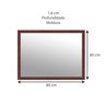 Espelho Retangular com Moldura de Madeira Maciça 80cmx60cm Decore Ponto - 5