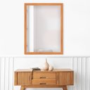 Ver imagem 1 de Espelho Retangular com Moldura de Madeira Maciça 60cmx40cm Decore Ponto