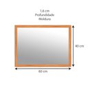 Ver imagem 6 de Espelho Retangular com Moldura de Madeira Maciça 60cmx40cm Decore Ponto
