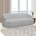 Ver imagem 1 de Sofá Decorativo 2 Lugares Charlote 180cm Sala de Estar Pés em Madeira Bouclê Cinza G88 - Gran