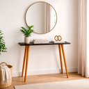 Ver imagem 3 de Aparador Moderno para Sala e Hall de Entrada 90x35x82 cm 4 Pés de Madeira – Mesa Decorativa Preto