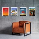 Ver imagem 2 de Kit 4 Quadros Artes Salvador Dalí 24x18cm:madeira Branca