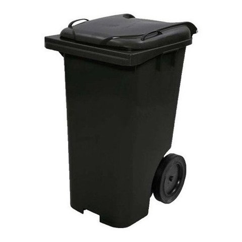 Lixeira Grande Contentor de Lixo com Rodas 240 Litros Vm Cor:preto