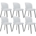 Ver imagem 1 de Kit 6 Cadeiras Sala de Jantar Estofada Gavi L02 Linho Cinza - Lyam Decor