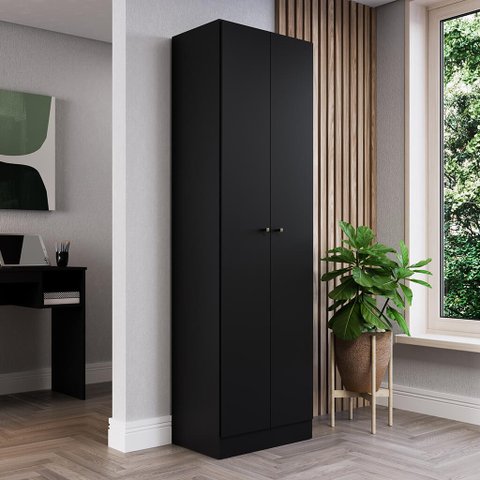 Armário Multiuso com Duas Portas Preto
