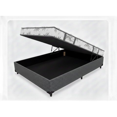 Box Bau Conjugada Mola Viuvo Poliester (110kg - 1.28x1.88x56):cinza