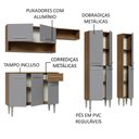 Ver imagem 5 de Armário de Cozinha Completa 261cm Rustic/Cinza Emilly Madesa 02