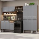 Ver imagem 1 de Armário de Cozinha Completa 261cm Rustic/Cinza Emilly Madesa 02
