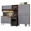 Ver imagem 3 de Armário de Cozinha Completa 261cm Rustic/Cinza Emilly Madesa 02