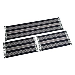 Jogo de cozinha tapetes com passadeira kit 3 peças Varias Cores:Preto Listrado - 1
