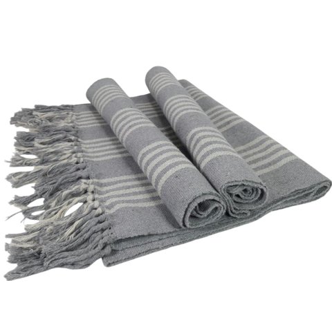 Jogo de Cozinha Tapetes com Passadeira Kit 3 Peças Varias Cores: Cinza com Cru