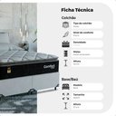 Ver imagem 3 de Cama Box Queen + Colchão Comfort Class Pillow Top 158x198cm Preto/suede Branco