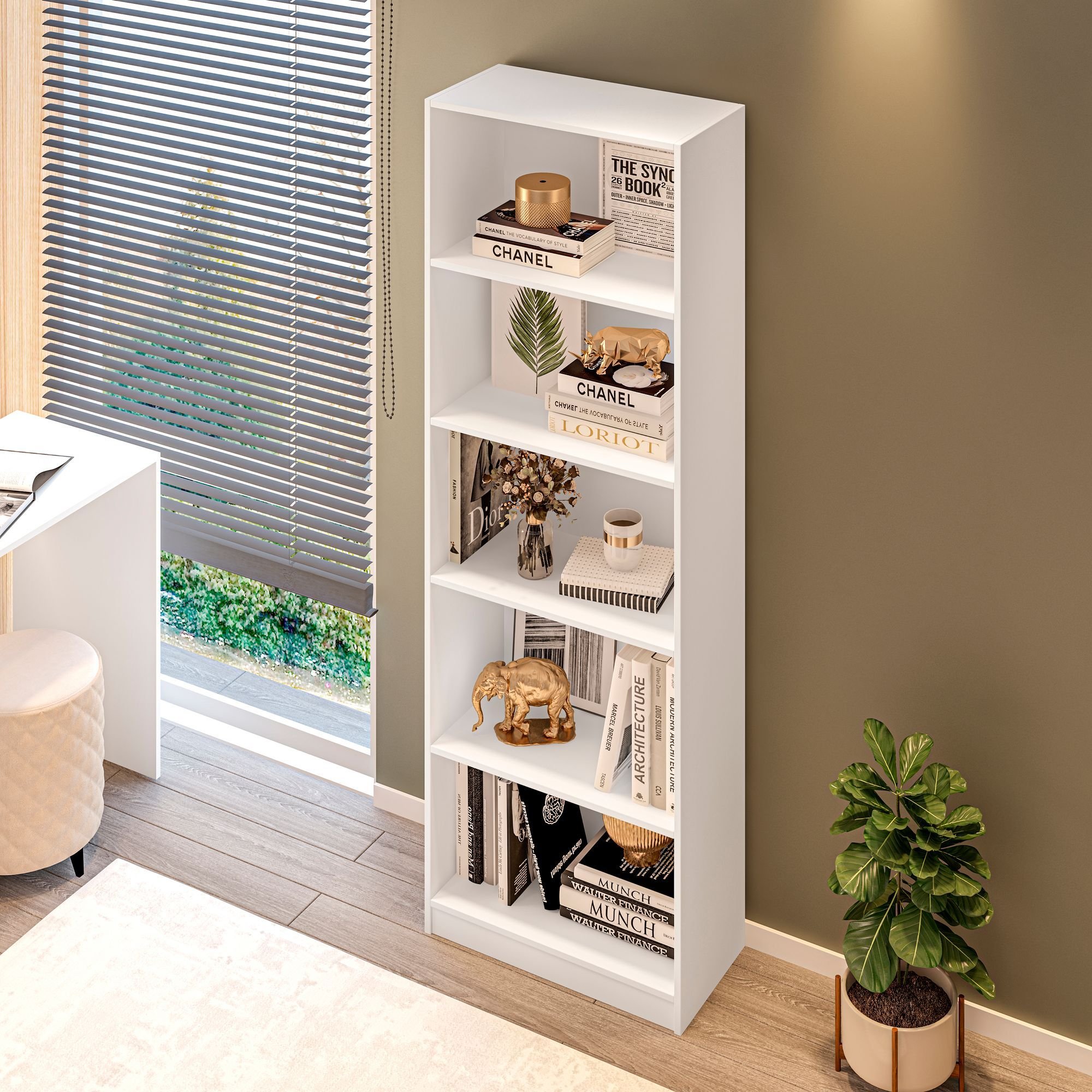 Estante de Livros 52cmx175cm Multiuso 5 Nichos Montreal YesCasa