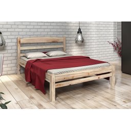 Cama de Casal Madeira Maciça sem Pintura - 1