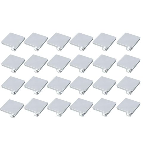 Kit 24 Puxadores Aspen Cromados de Armários Gavetas Ponto Quadrados Torralba