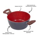 Ver imagem 4 de Panela Caçarola Nano Cerâmica Antiaderente Tampa V 20cm 2,3L Duralar