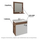 Ver imagem 2 de Conjunto para Banheiro Iris com Espelho e 1 Porta - Amêndoa/Branco