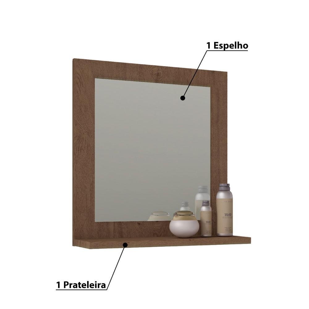 Conjunto para Banheiro Iris com Espelho e 1 Porta - Amêndoa/Branco - 4