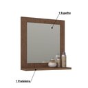 Ver imagem 4 de Conjunto para Banheiro Iris com Espelho e 1 Porta - Amêndoa/Branco