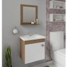 Conjunto para Banheiro Iris com Espelho e 1 Porta - Amêndoa/Branco - 1