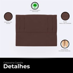 Cabeceira Casal Cama Box Estofada Camille 140 Cm Veludo - 3