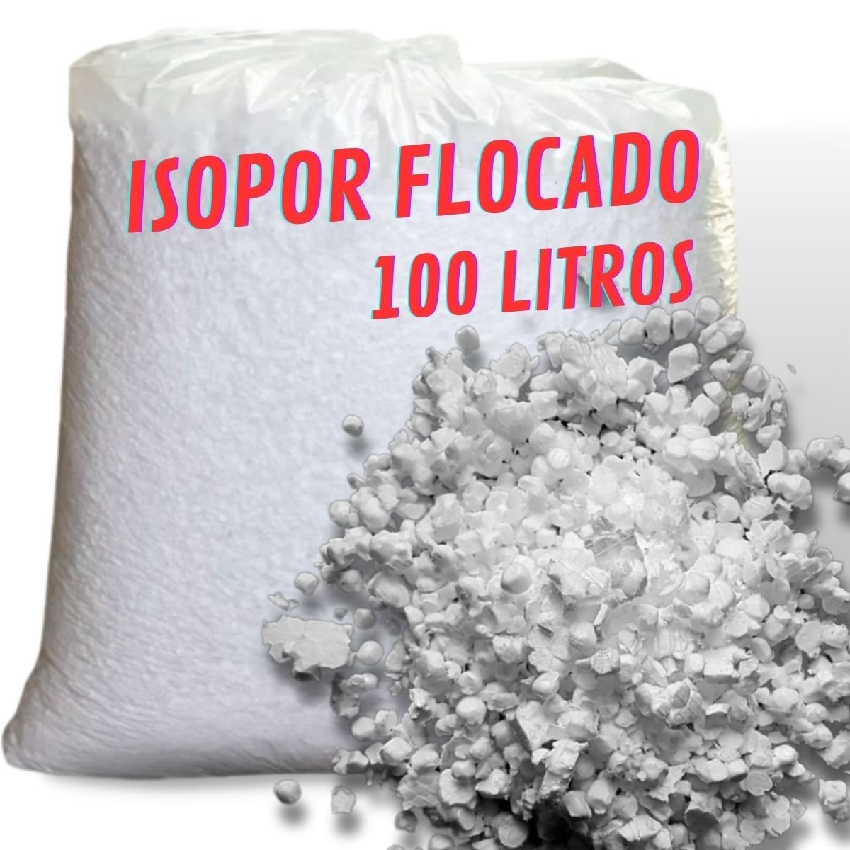 Refil de Isopor Flocado 100 Litros para Enchimento de Puffs Almofadas Bichos de Pelúcia Artesanato M