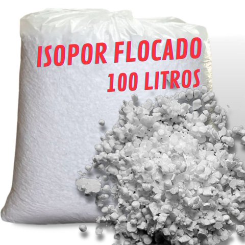 Refil de Isopor Flocado 100 Litros para Enchimento de Puffs Almofadas Bichos de Pelúcia Artesanato M