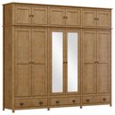 Ver imagem 1 de Guarda Roupa Casal 12 Portas com Espelho e Maleiro Mazzaro F06 Freijó - Lyam Decor