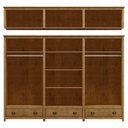 Ver imagem 3 de Guarda Roupa Casal 12 Portas com Espelho e Maleiro Mazzaro F06 Freijó - Lyam Decor